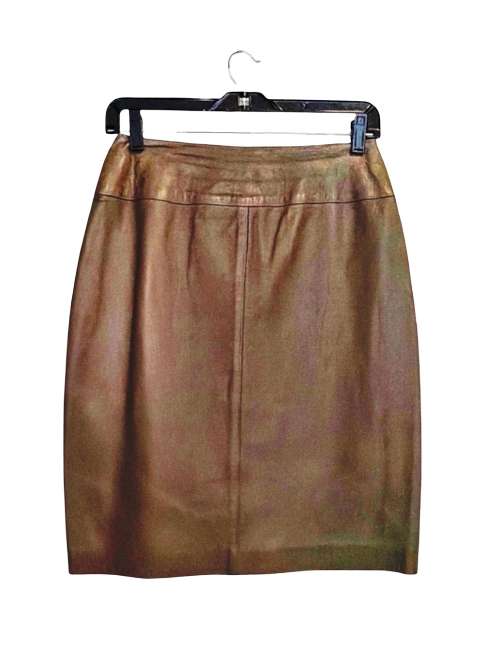 Carlisle Genuine Leather Pencil Skirt Bronze Metallic Luxury Career Classic | 6